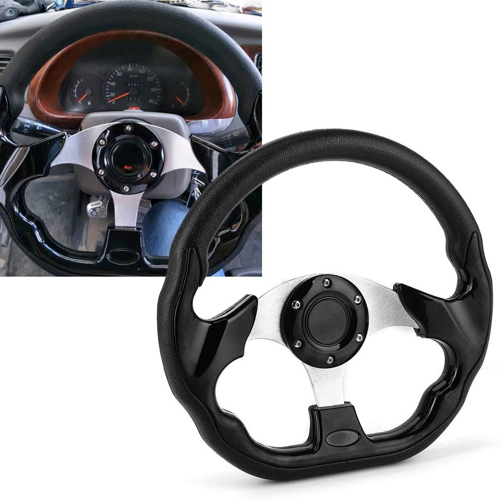 Universal 13" 320mm racing sport car steering wheel with horn button carbon fiber