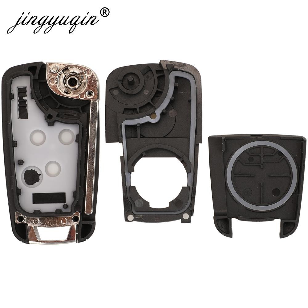 jingyuqin Flip Flip Remote Car Key Case For 2020 Chevrolet Cavalier Aveo 2 3 Buttons HU100 Key Fob Blade