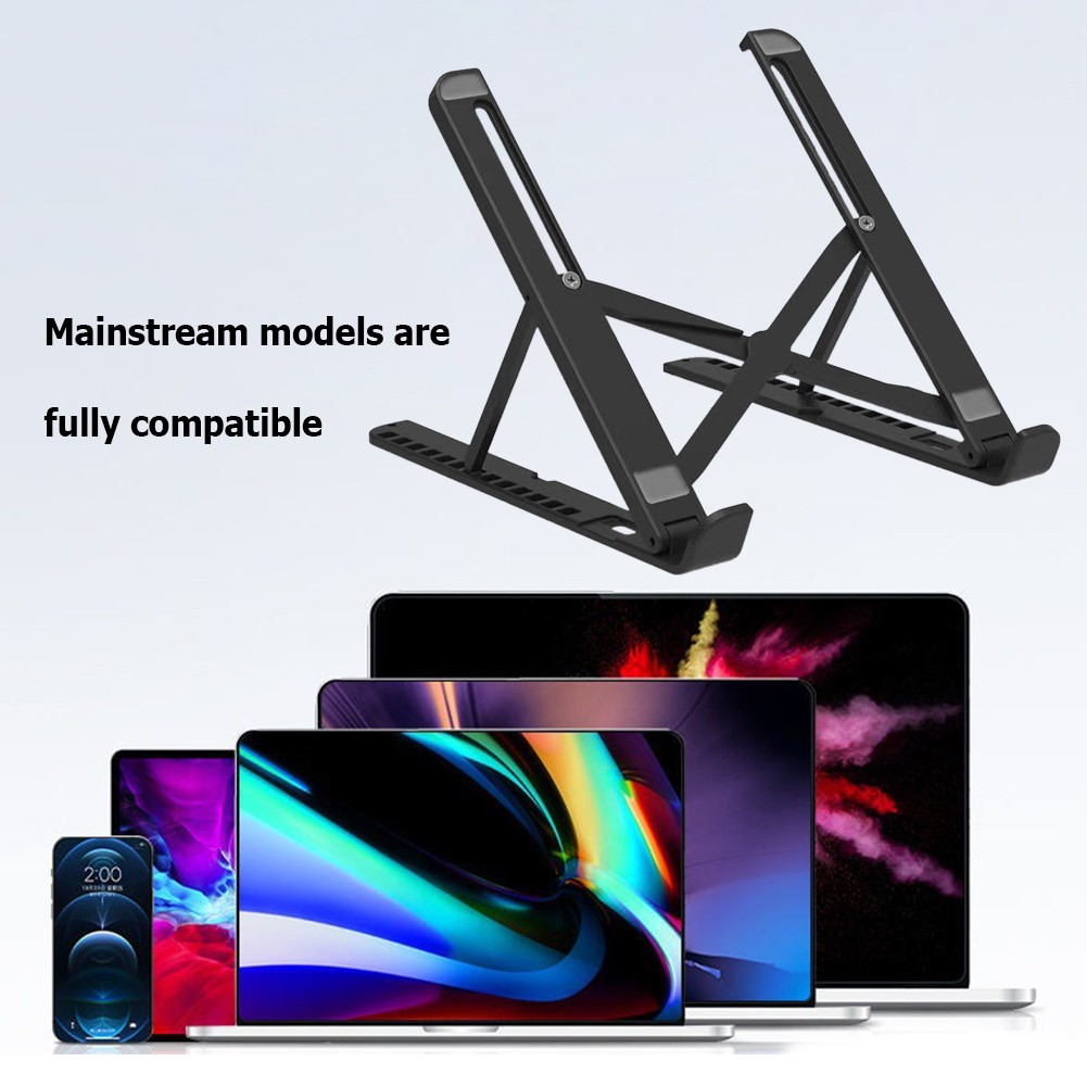 2 in 1 Foldable Desktop Stand Support Anti-slip Adjustable Riser Portable Tablet Desk Stand Bracket for Laptop Mobile Phone