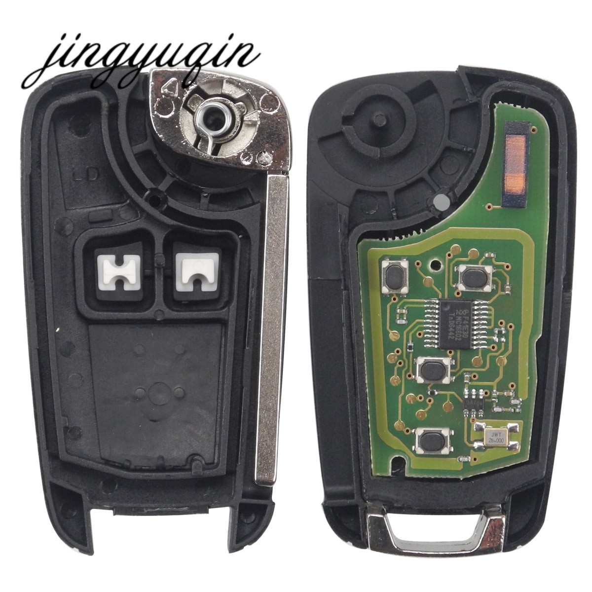 jingyuqin 5pcs/lot 315/433MHz ID46 Chip Remote Control Flip Key For Chevrolet Cruze Aveo Orlando 2010-2015 2/3/4/5 Button Fob