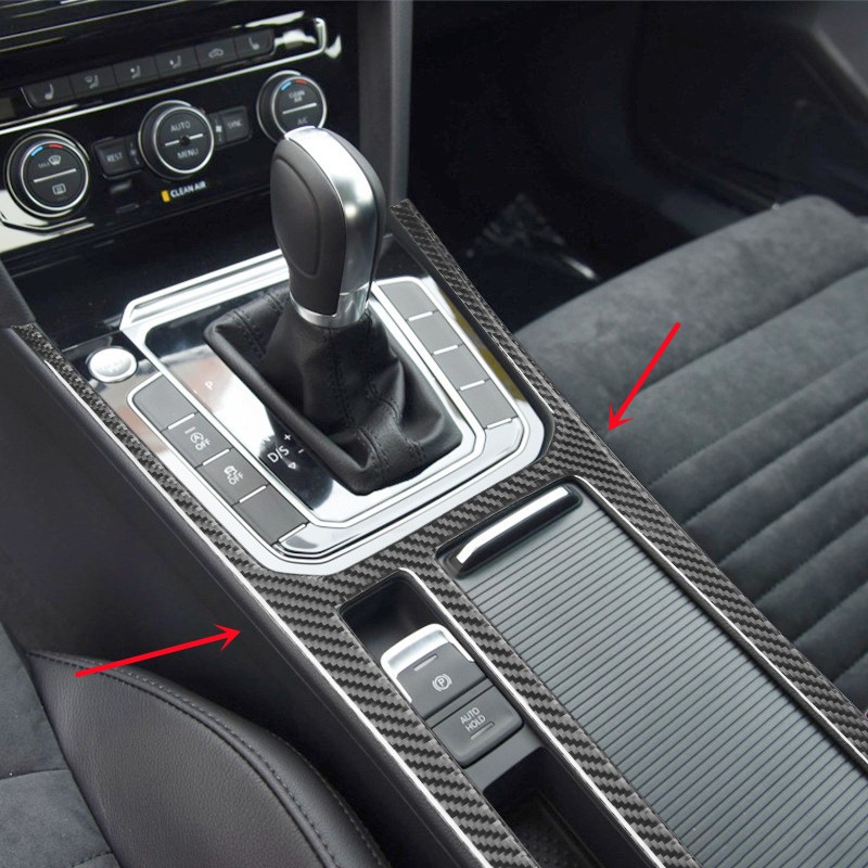 Carbon Fiber Car Interior Molding Decoration Sticker for Volkswagen VW Magotan Wharton Gear Shift Panel Cover Trim Accessories