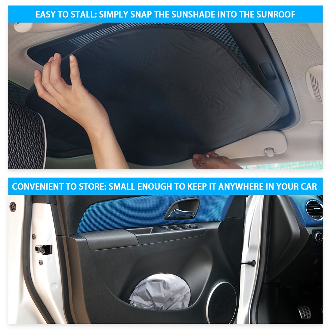 2pcs Car Interior Sunroof Shade Cover Sunshade UV Protector for Mini Cooper Clubman Countryman R55 R56 R60 R61 F56