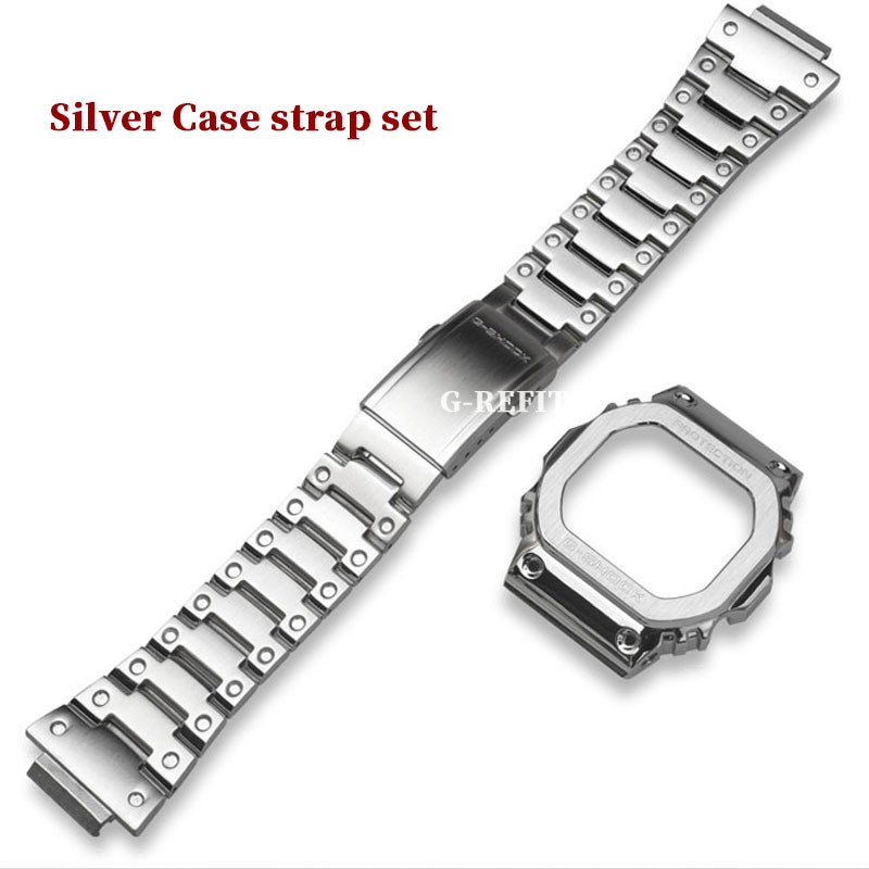 G-Refit DW5600 5610 G5600E Metal Bezel Stainless Steel Watchband 5600 Strap GW-B5600 Band WtachCase Accessories With Tools