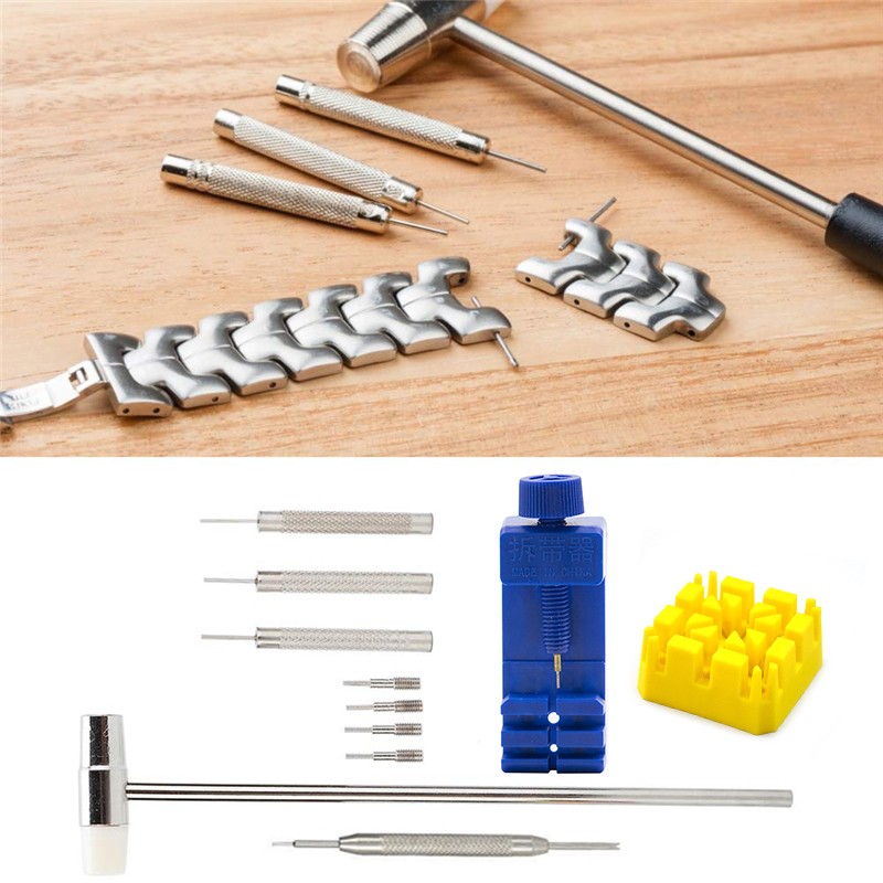 Watch Repair Tool Set Watch Strap Link Prong Strap Bracelet Chain Pin Remover Adjuster Tool Kit for Professional Watches