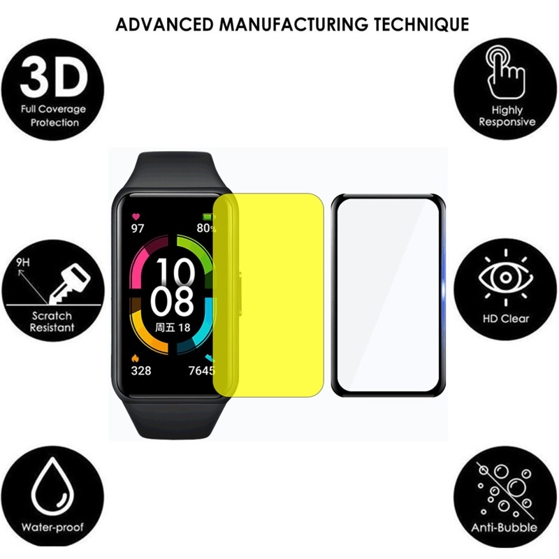 2pcs glass screen protector for - huawei honor band 6 protective film for honor band6 band 6 smart band accessories not glass