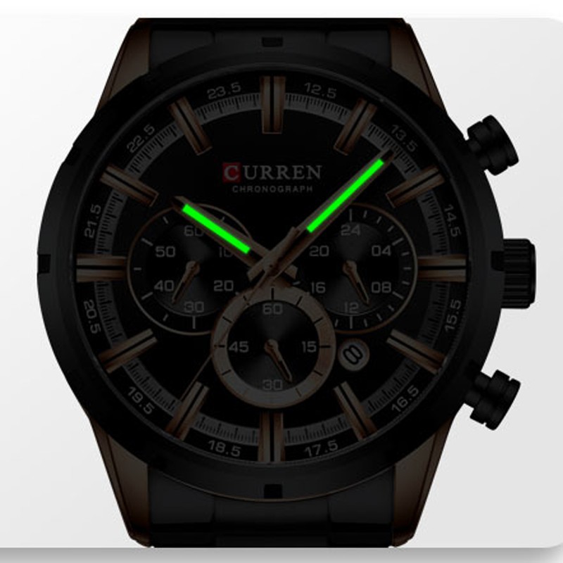 CURREN New Fashion Watches With Stainless Steel Luxury Brand Sport Chronograph Quartz Watch Men Relogio Masculino