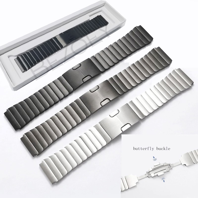 22mm Titanium Watch Strap For Samsung Galaxy 3 45mm 46mm Gear S3 Metal Strap For Huawei Watch GT2 Quick Release Stainless Steel