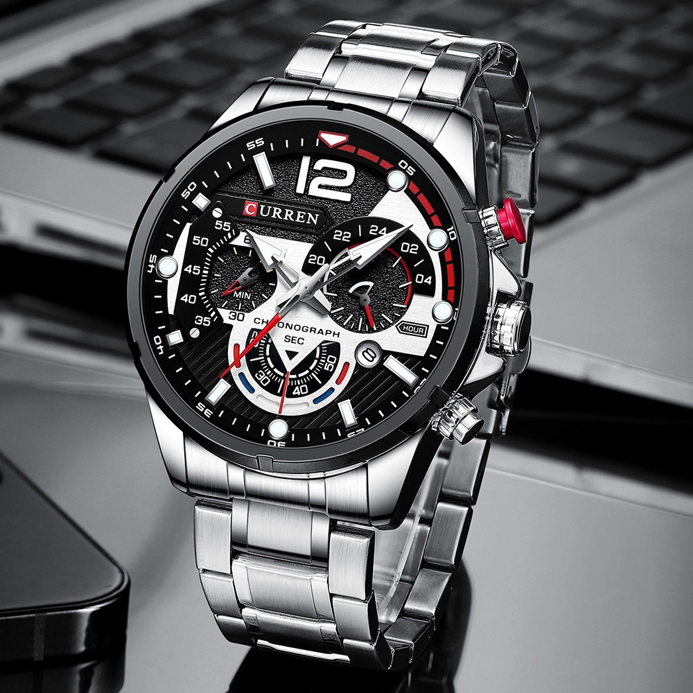 CURREN Casual Business Chronograph Waterproof Stainless Steel Men's Watch New Luxury Fashion Quartz Men's Watches