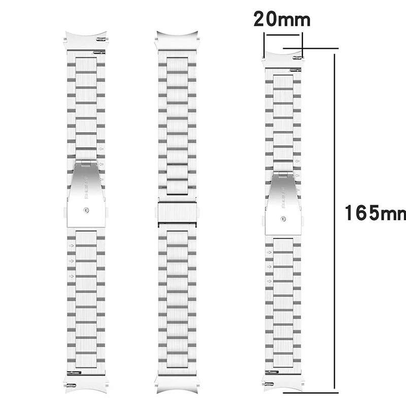 Curved End Stainless Steel No Gap Metal Band For Samsung Galaxy Watch 4 Classic 46mm 42mm 44mm 40mm Replacement Strap Bracelet