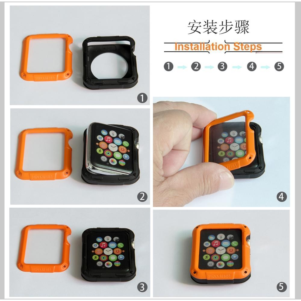 armor case with screen protector for iwatch apple watch 5 4 3 2 6 44mm 40mm 42mm 38mm 38 40mm protective cover protection film