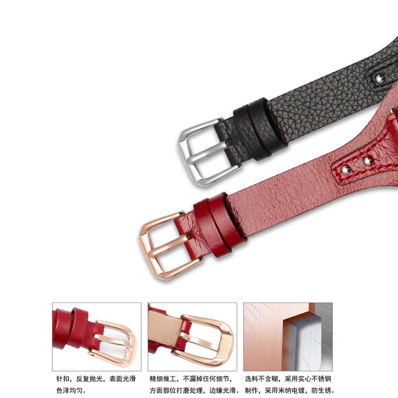 Genuine Leather for Fossil ES4114 ES3838 ES4113 ES3625 ES3616 Women Watches Small Wristband 18mm Watch Black Red Strap