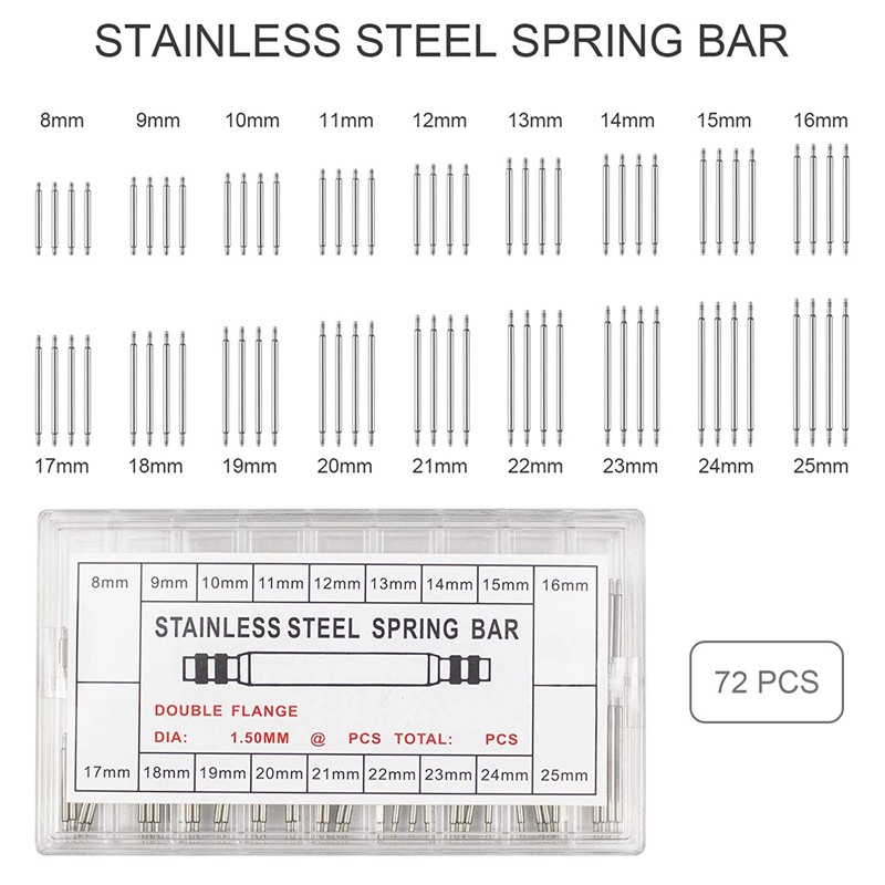 98pcs/set Watch Link Strap Link Pins Set Removal Spring Bar Tool Set for Watch Repair and Watch Band Replacement