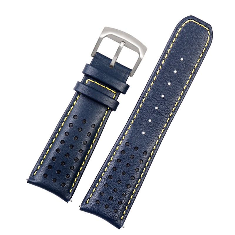 For Citizen Blue Angel Men Radio Wave Watch AT8020-54L/8020-03L/JY8078 Curved End Genuine Leather Watchband Watch Band 22 23