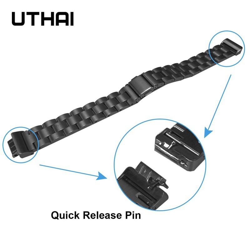 UThai F06 Watch Strap For Fitbit Inspire HR/Inspire Strap Fracelet Stainless Steel Watchband Band Gold Bracelet Sliver Table