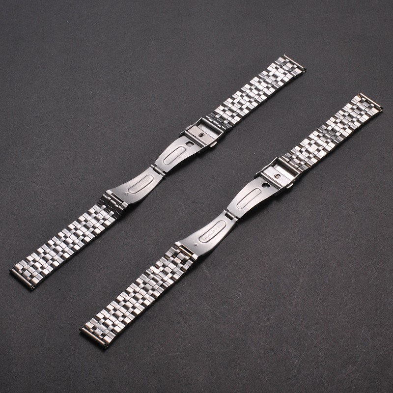 Multi-purpose watch strap, dual buttons, stainless steel, 18 20 22 mm, watch band