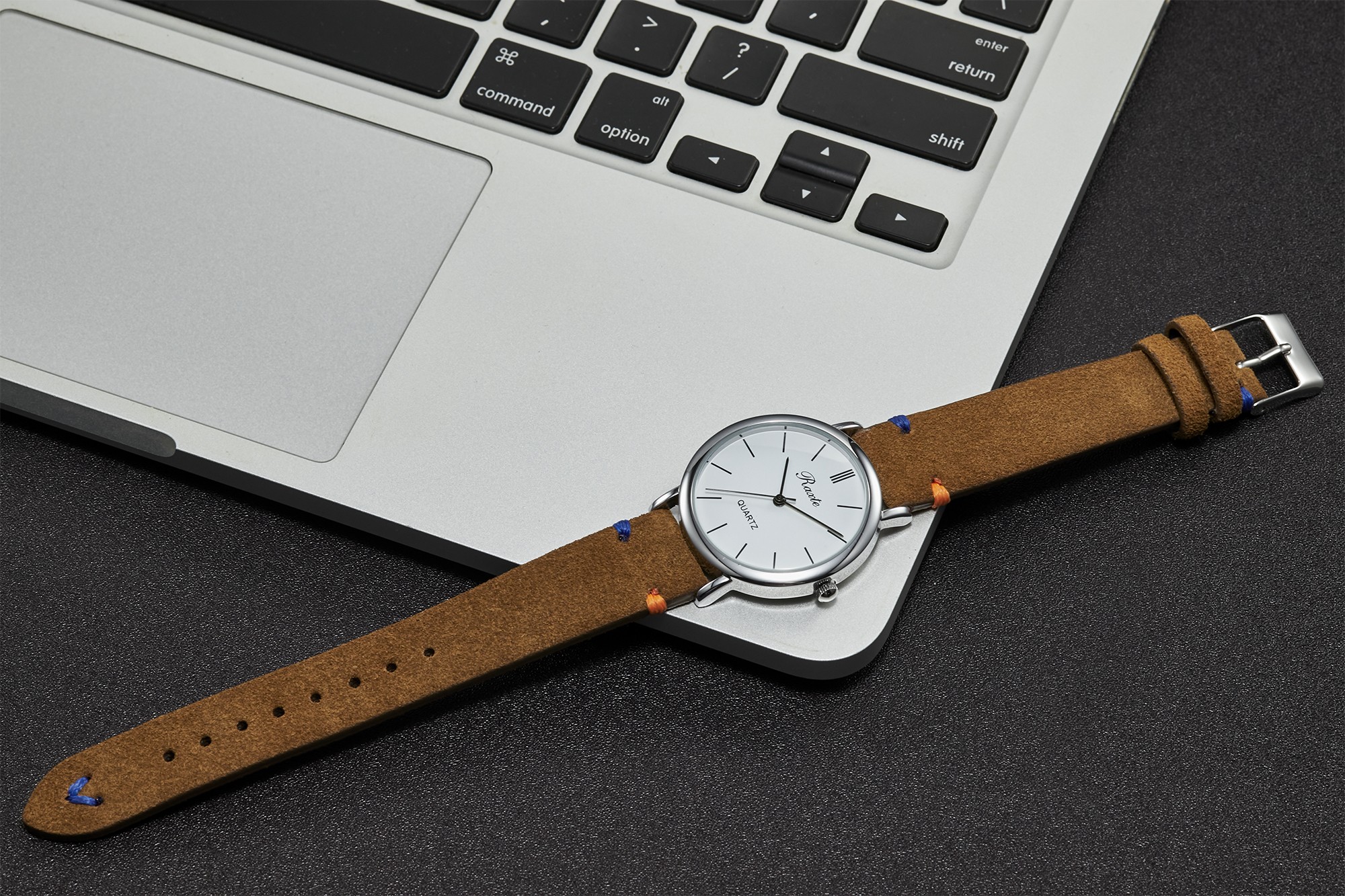 Suede Leather Watch Strap 18mm 20mm Hand-stitched Suede Watch Bands for Man Woman Beige Green Blue Quick Release Watch Bracelet