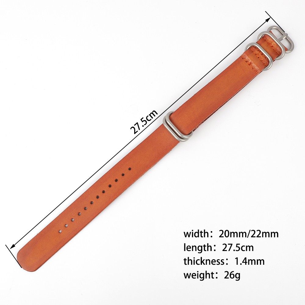 20mm 22mm NATO Genuine Leather Strap Watches High Quality Dark Brown Color Zulu Watch Strap Replacement Watch Accessories