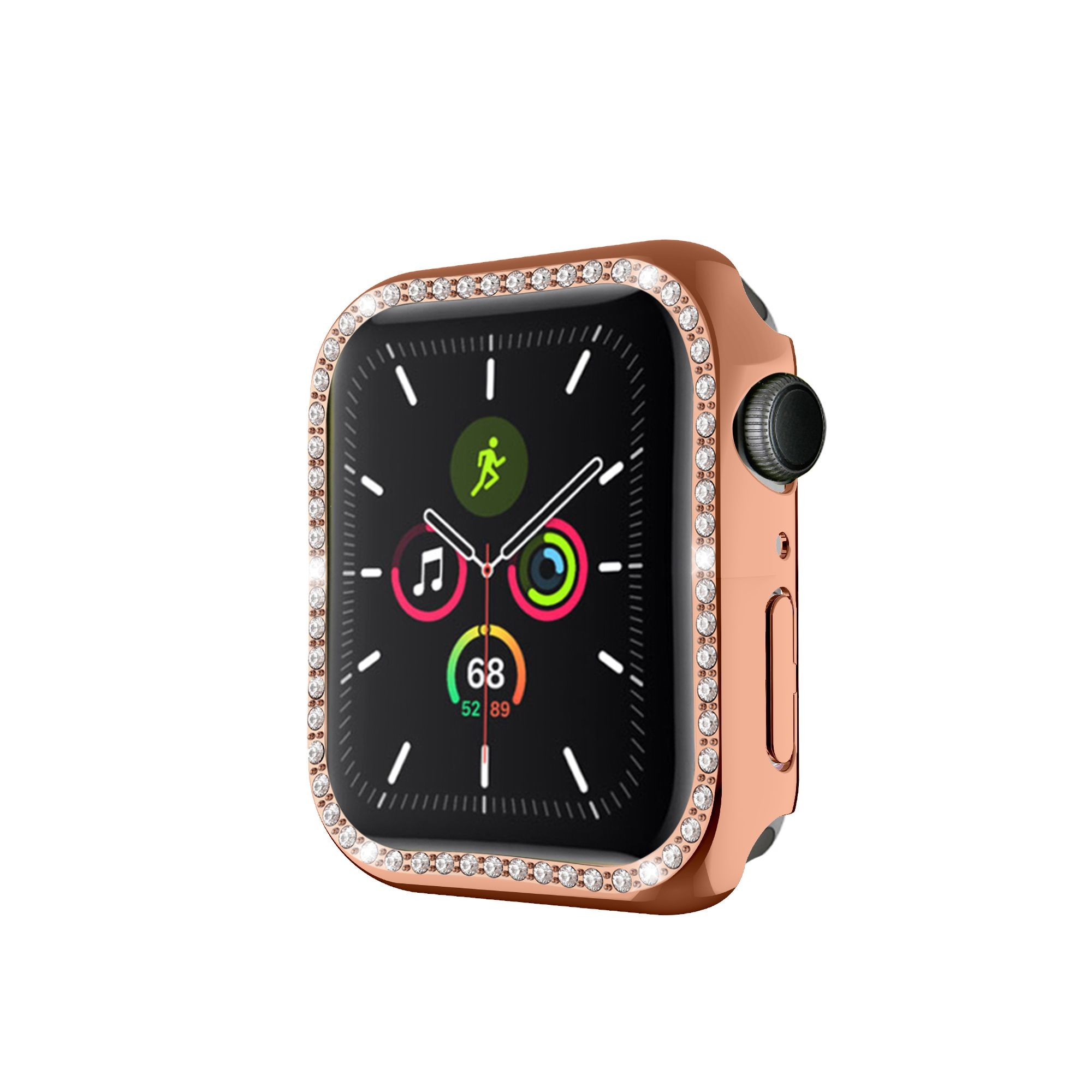 Bling Cover Case For Apple Watch Series 7 45mm 41mm Cover Sparkling Crystal Diamond Plated Bezel Case For Women/Girls Rose Gold