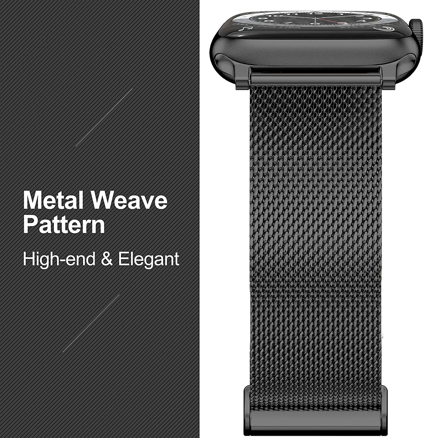 Metal stainless steel band f or Apple watch chain 7 45mm 41mm Milanese mesh loop replacement men women strap for iWatch series se 7 6