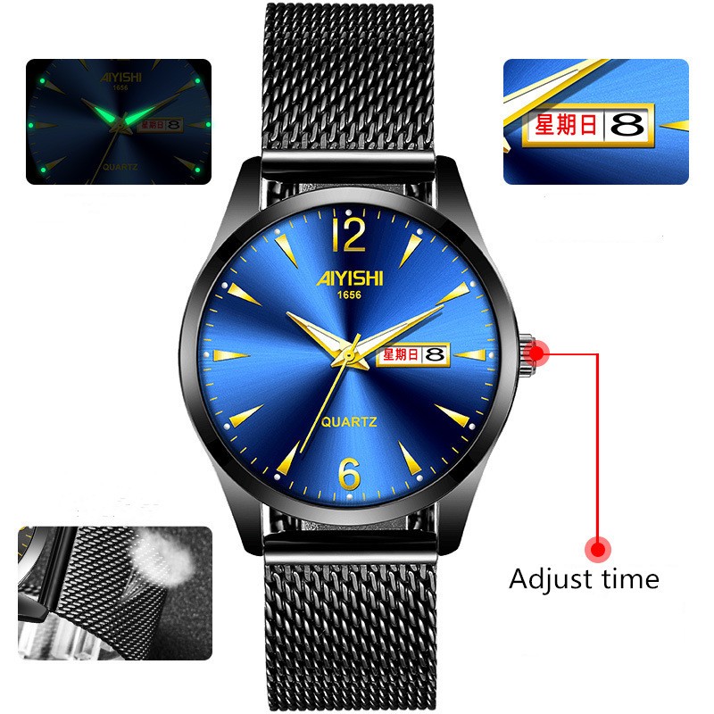 Luxury Mens Watches Business Waterproof Quartz Wrist Watch Stainless Steel Dial Casual Sports Clock Male Clock Relogio Masculino