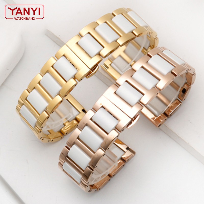 ceramic bracelet in stainless steel watchband 12 13 14 15 16 17 18 20 22mm watch strap women man fashion wrist band