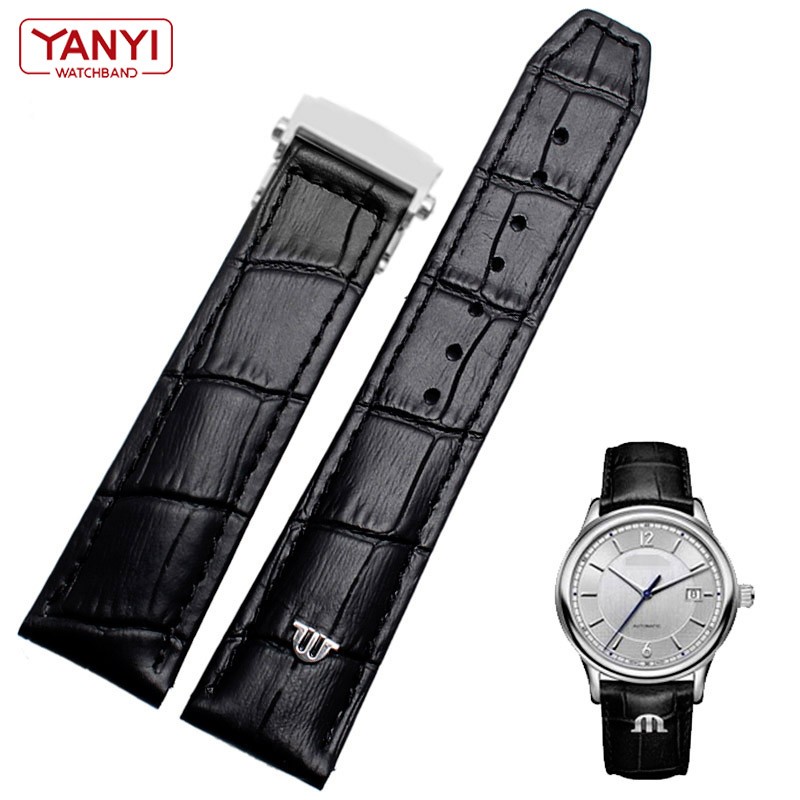 Genuine leather watch strap 20mm 22mm for Maurice Lacroix watchband folding buckle leisure business cowhide bracelet