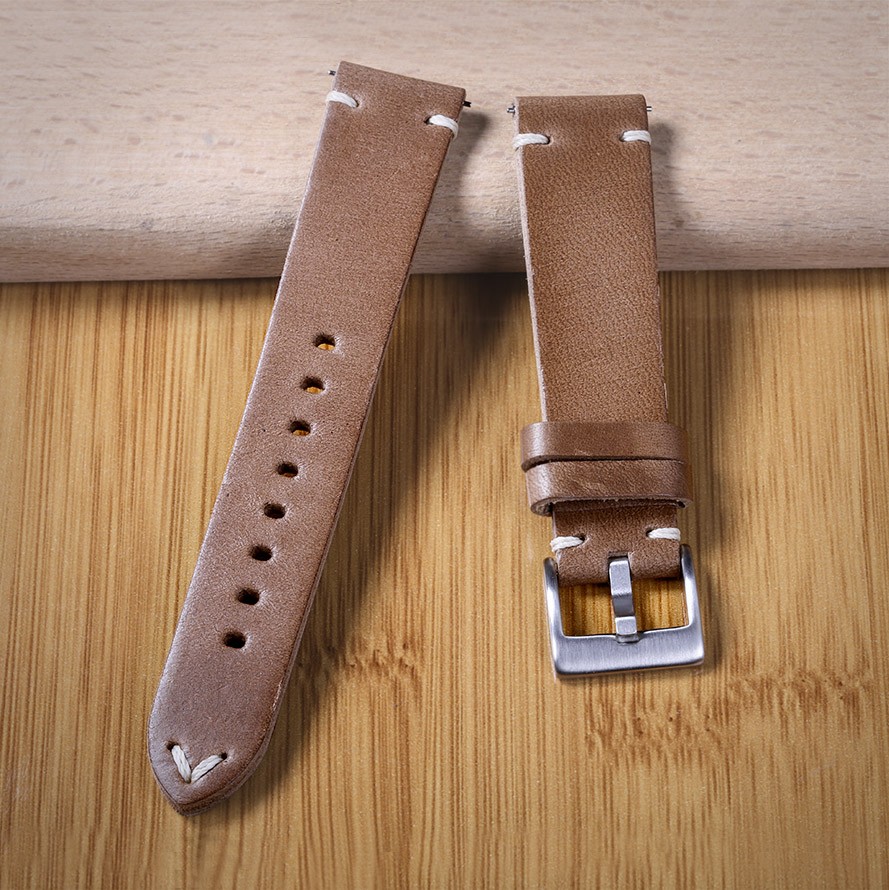 Horween Burgundy Chromxell Genuine Leather Watch Strap 3.5mm Thick Leather Straps Handmade