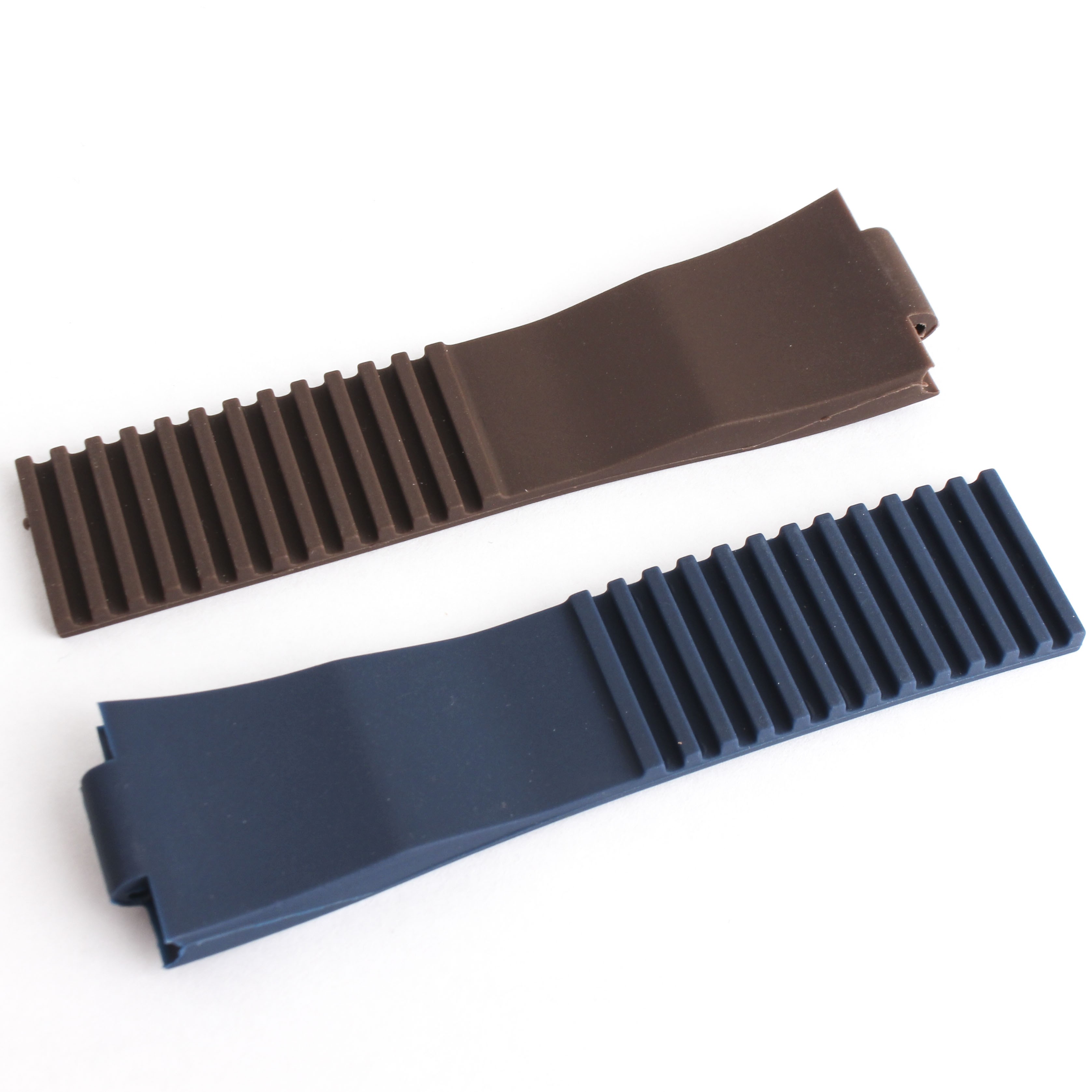 Silicone Rubber Watch Strap, 25 x 12mm, Black, Brown, Blue, Water Resistant