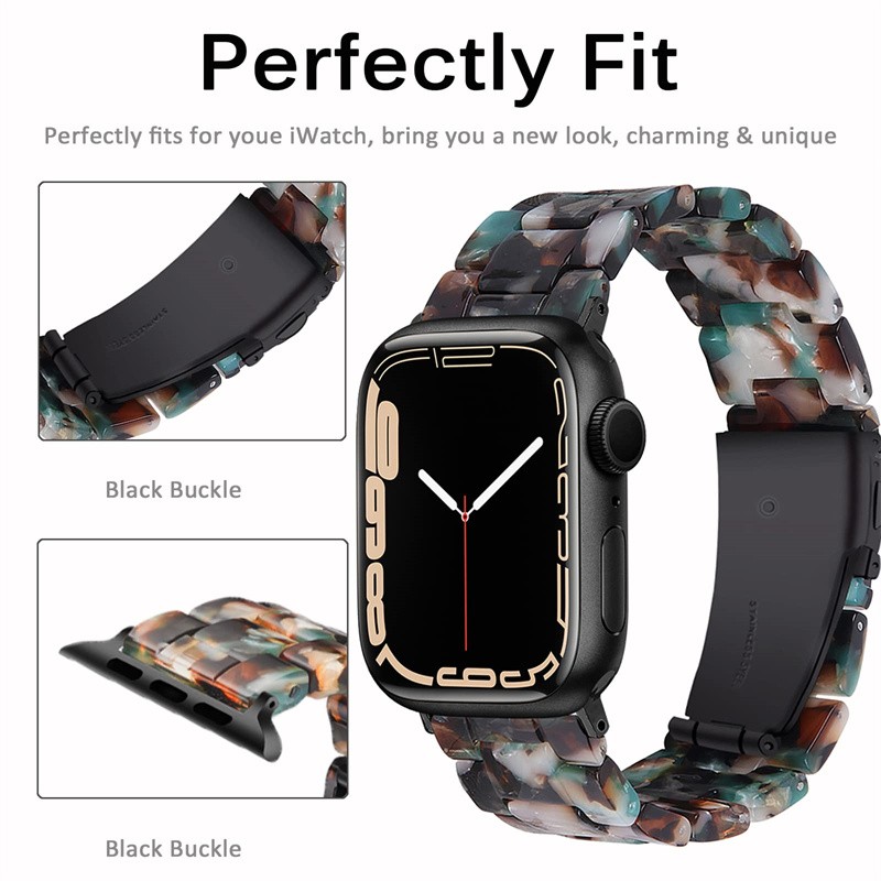 Resin strap for apple watch 7 band 41mm 45mm 44mm 40mm 42mm/38mm korea smartwatch ring bracelet for iwatch series 6 se 5 4 3 2