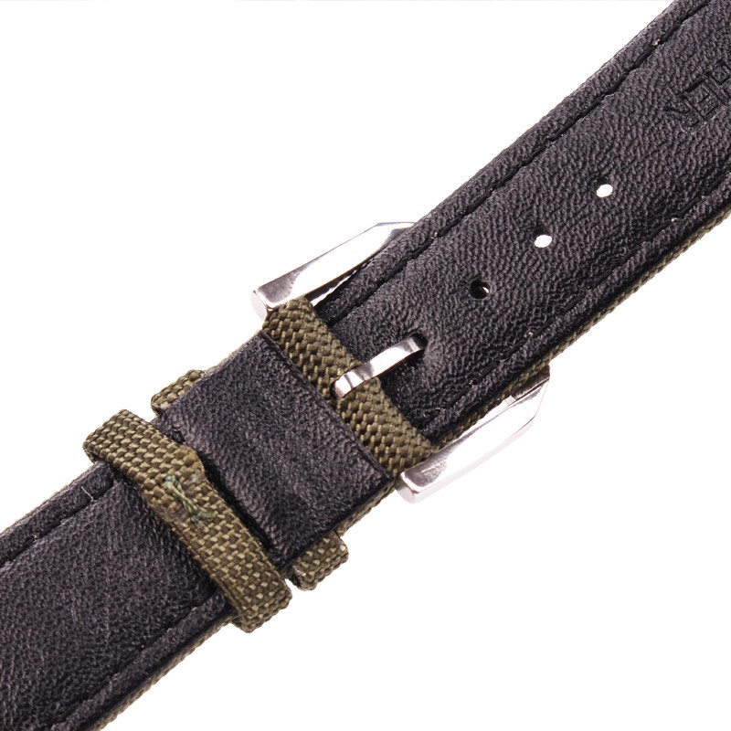 Genuine Nylon Leather Watch Straps for Men and Women, High Quality, Silver Pin Buckle, 20mm, 21mm, 22mm