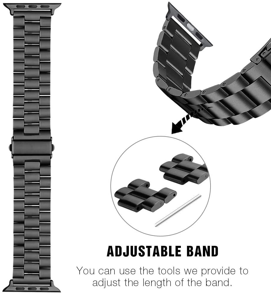 Metal Strap for Apple Watch 7 45mm 41mm Series 6 5 4 SE 44mm 40mm Stainless Steel Bracelet Wristband for iwatch 3 2 1 42mm 38mm