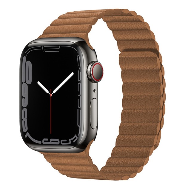 Magnetic Leather Loop for Apple Watch Band 45mm 41mm 44mm 40mm 38mm 42mm Wristband Bracelet Korea iWatch Series 7 6 5 4 se strap