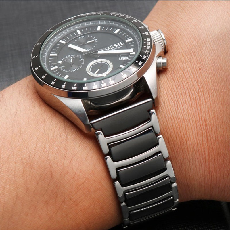 Watchband ceramic strap between stainless steel 22mm 20mm watch strap strap for Huawei smart watch GT2/watch 2pro/samsung watch