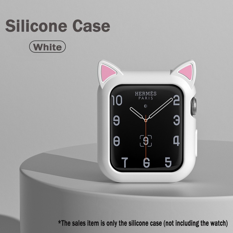 Cartoon Cat Ears Protective Sleeve for Apple Watch Case 44mm 40mm 42mm 38mm for iwatch Serie 3 4 5 6 Se Case Bumper Accessories