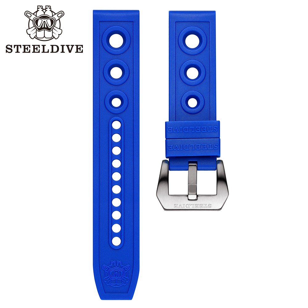 Steeldave Brand Rubber Strap 20mm 22mm Replacement Watch Bands Automatic Watch Bracelets Steel Buckle Diving Watches Strap