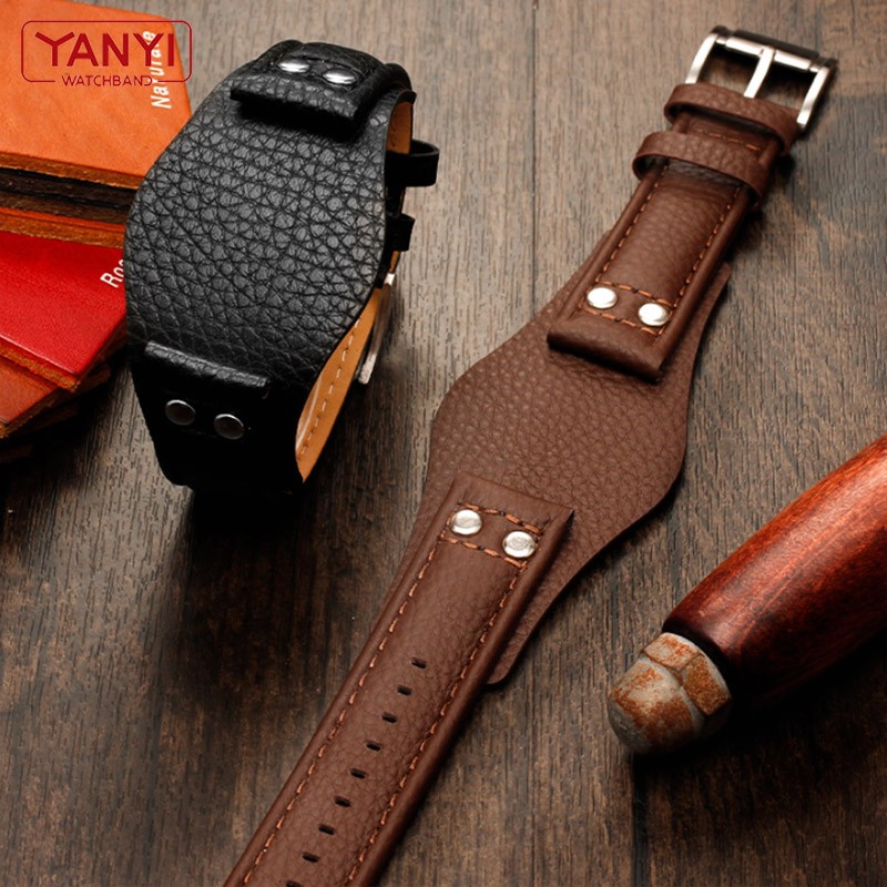 Genuine leather men's watch band, 22mm strap with engraving mat CH2891 CH3051 CH2564 CH2565