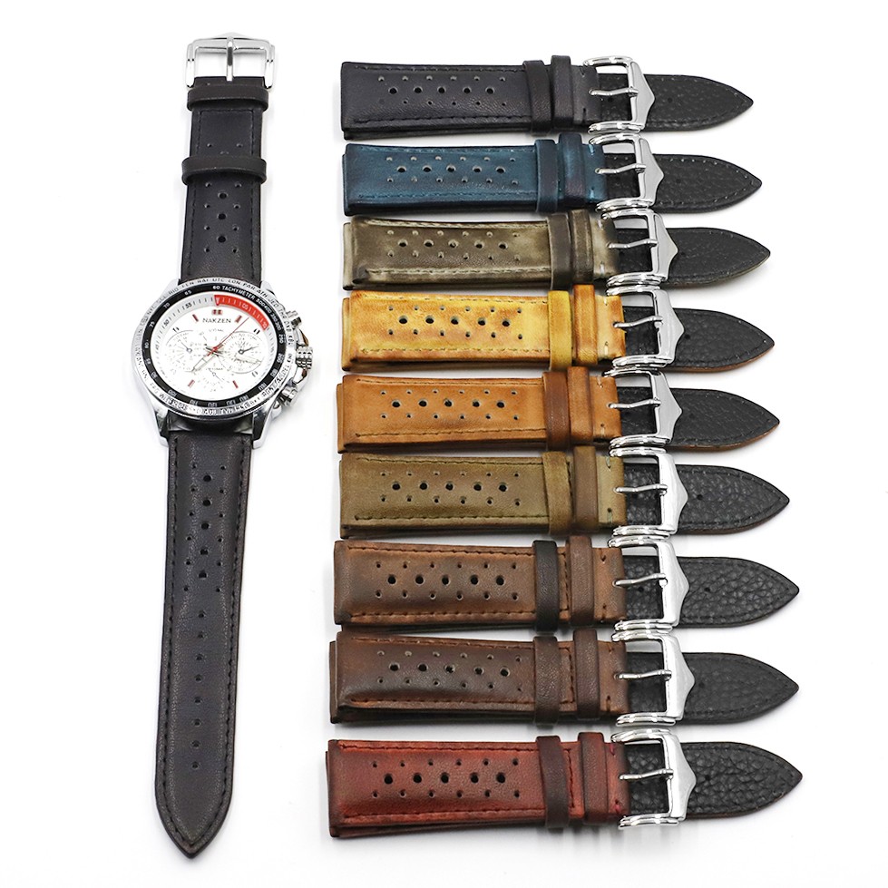 Onthelevel 18mm 20mm 22mm 24mm Genuine Leather Watch Strap Bands Black Blue Brown Multicolor High Quality Men's Watch Band