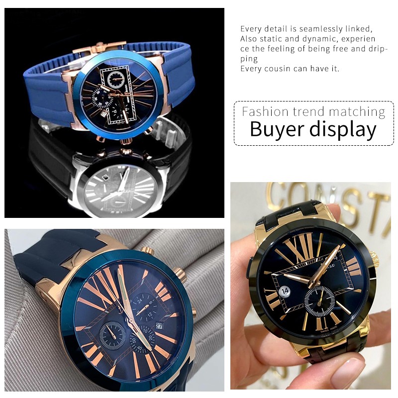 26mm*20mm Silicone Rubber Watch Band Fit For Ulysse Nardin Black Blue Brown Strap Waterproof Steel Folding Buckle Wrist Tools