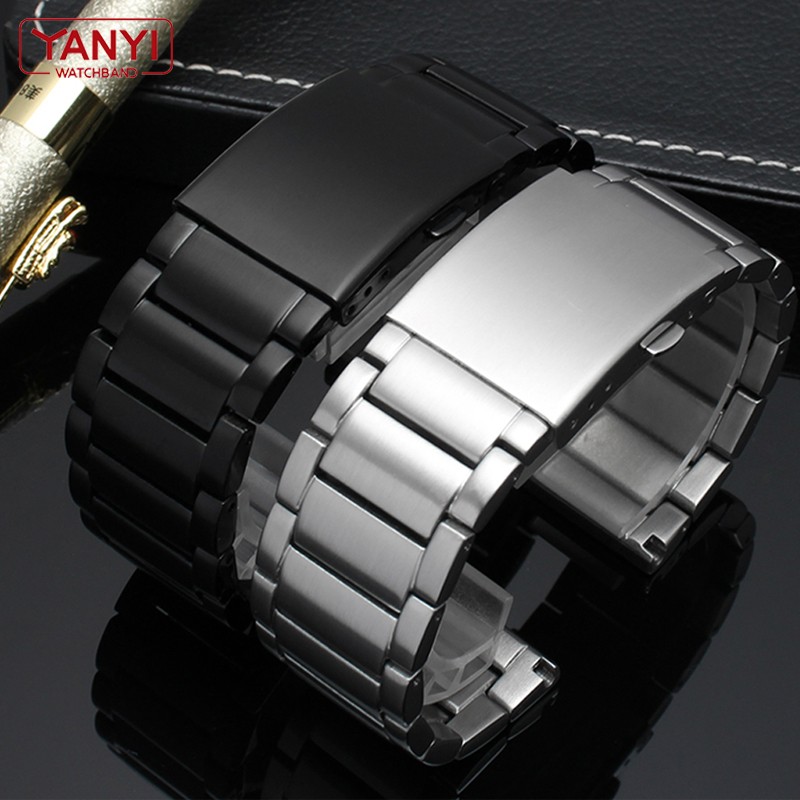 Plain End Stainless Steel Bracelet Solid Metal Watchband 22 24 26 28mm Watch Strap for Diesel DZ4209 DZ4215 DZ1844 Watches Band