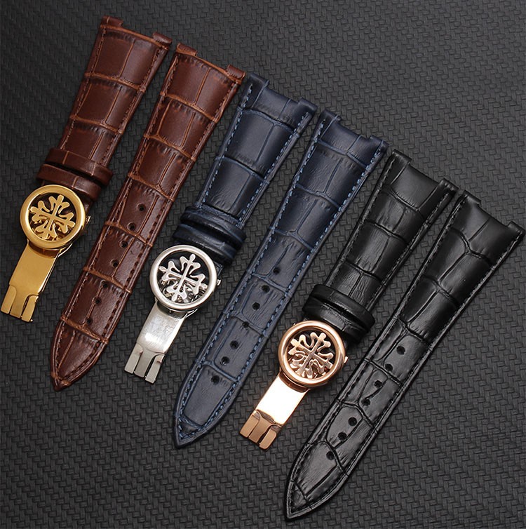 Leather watch band for Patek Philippe 5711 5712G Nautilus for watches men and women special prong wristband 25mm