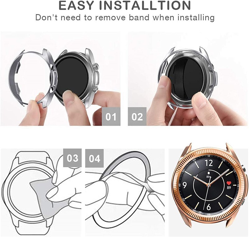 Metal Bezel For Samsung Galaxy Watch 4 Classic 46mm 42mm Adhesive Anti-scratch Protector For Galaxy Watch 3 45mm 41mm