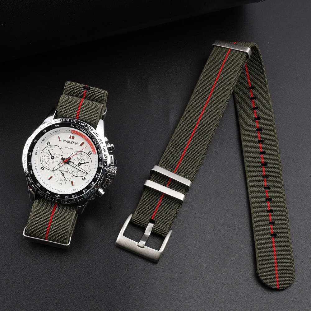 18mm 20mm 22mm French Forces Parachute Bag Watchband NATO Zulu Elastic Nylon Strap Watch Strap Military Bracelet Watch Band