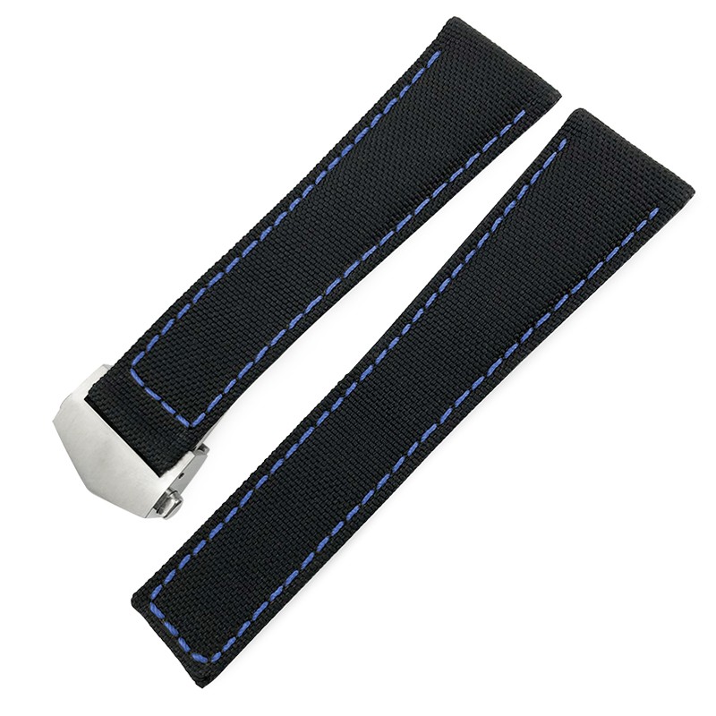 20mm 22mm Canvas Nylon Leather Watch Strap Fold Buckle Black Watch Band For Tag Heuer Carrera AQUARACER Watch Bracelets For Men