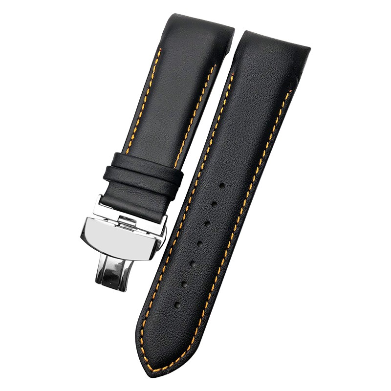 22mm 23mm 24mm Curved End Genuine Leather Watchband Fit For Tissot T035617 Cowhide Watch Strap Butterfly Clasp Bracelets Men