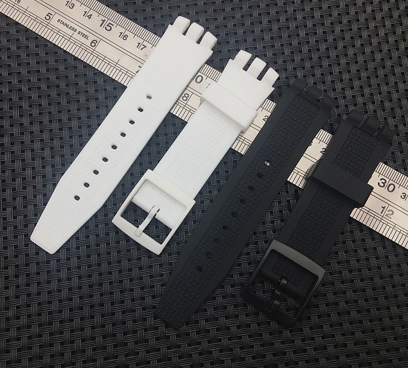 عالية الجودة أسود أبيض الغوص 20 مللي متر * 24 مللي متر سيليكون المطاط مربط الساعة ل حامل المطاط حزام (استيك) ساعة حزام ل السخرية الغوص 200