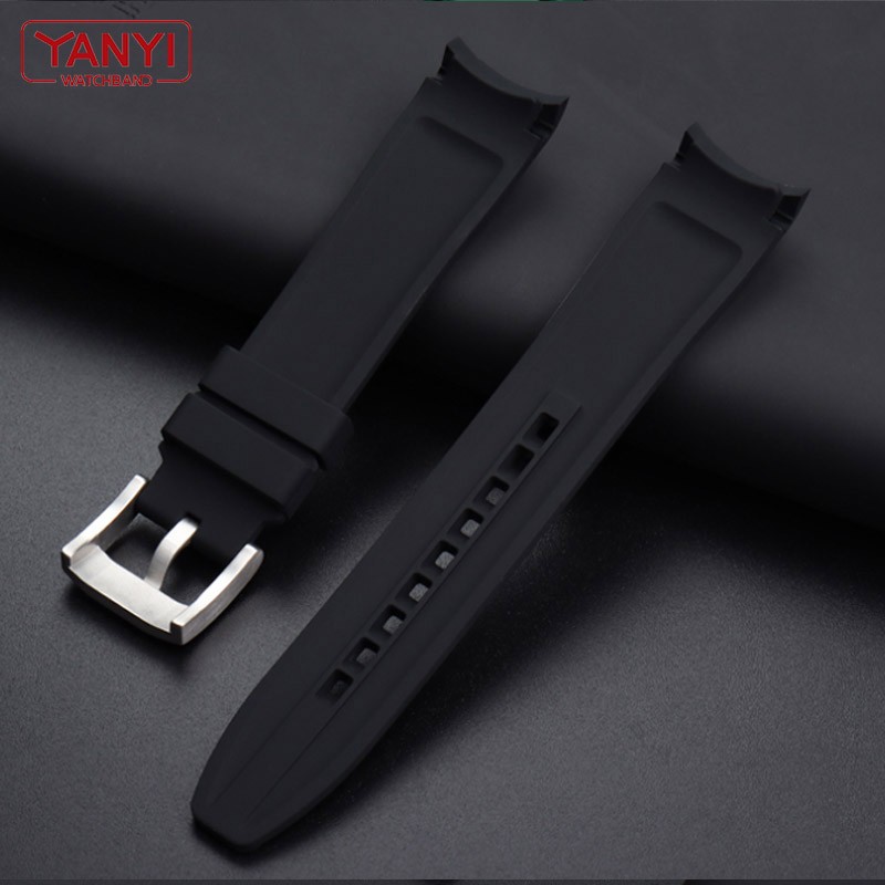 High-quality Rubber Watchband 18mm 20mm 22mm Bracelet for Omega Seiko Rolex Tissot Tudor Watch Band Brand Curved End Watch Strap