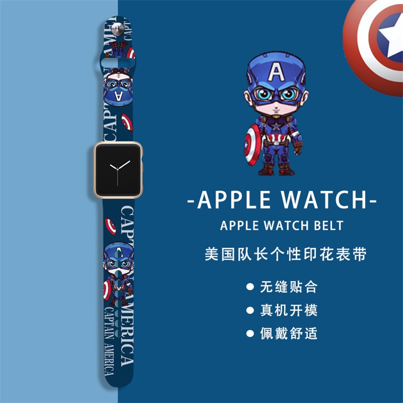 Disney game story 3 Losto Stitch Spiderman Iron Man watches watchband 20mm Apple watch watchband 38mm 40mm silica gel 42mm 44mm