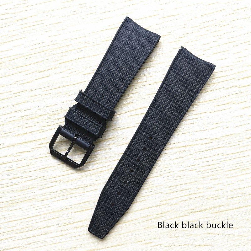 22mm Black Blue Rubber Silicone Watchband Watch Strap For IWC Pilot Portuguese IW323101 Bracelet Strap With Pin Buckle Tool Free