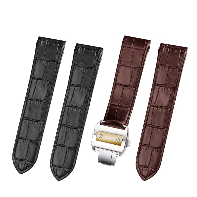 Leather watch strap suitable for Cartier Santos Santos 100 men and women leather strap 20mm 23mm