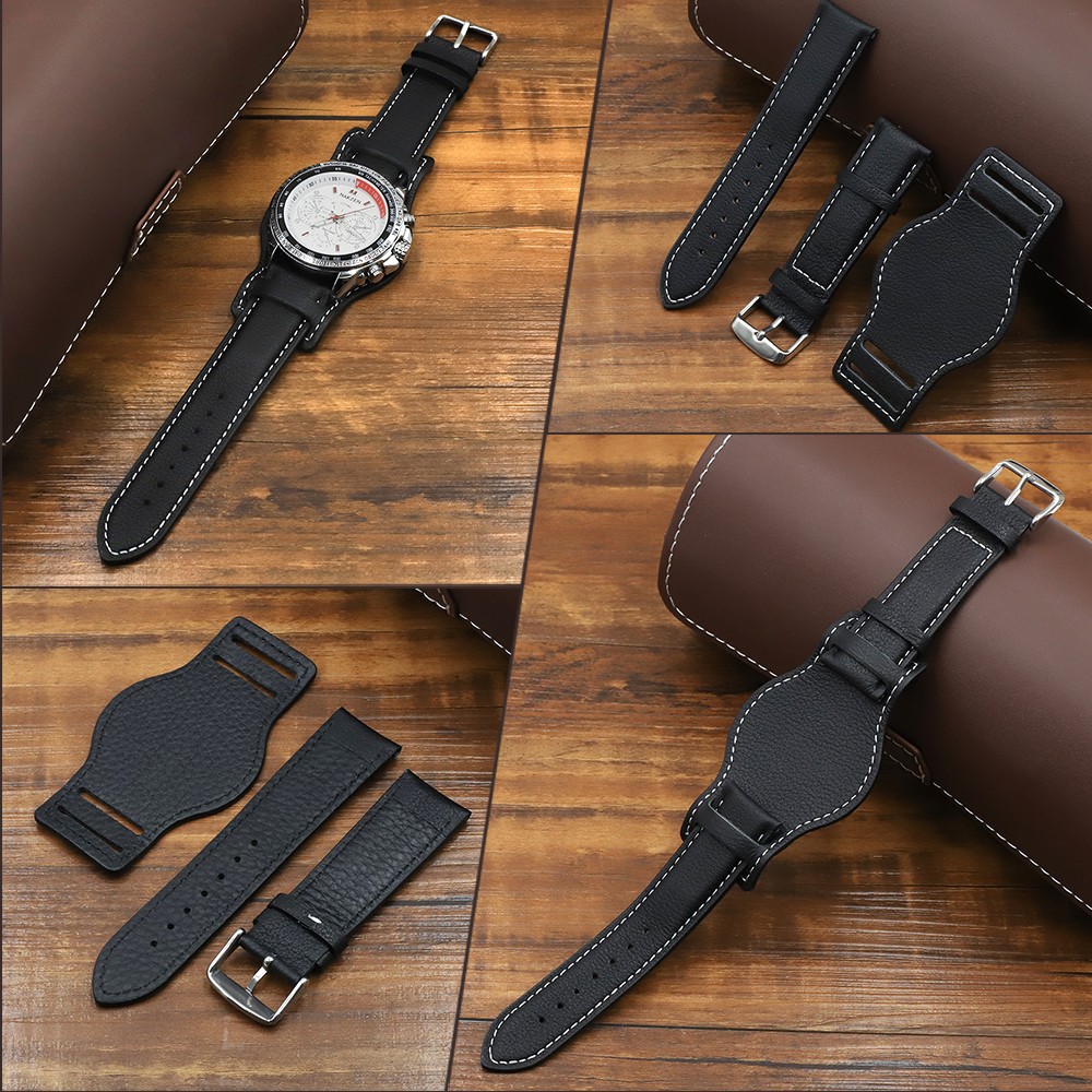 Genuine Leather Watchband 18mm 20mm 22mm Replacement Soft Watch Strap Coffee Black Brown Men Wrist Bracelets Sport Watches